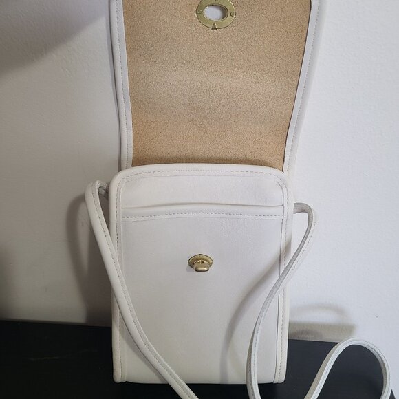Vintage Coach Scooter White Leather Crossbody 9893 - Picture 8 of 9